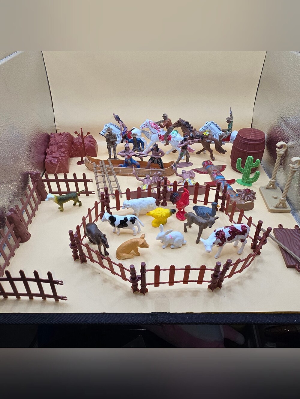 Vintage Cowboy Indian Lot Horses Farm Animals
